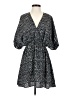 Atmosphere 100% Polyester Print Black Casual Dress Size 4 - photo 1