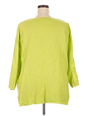 Flax 3/4 Sleeve Button-Down Shirt (view 2)