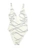 Venus Chevron-herringbone Ivory One Piece Swimsuit Size 10 - photo 1