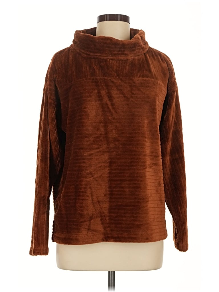 Pre-owned Ann Taylor Loft Fleece Jacket In Brown