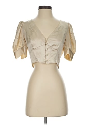 Reformation Short Sleeve Silk Top (view 1)
