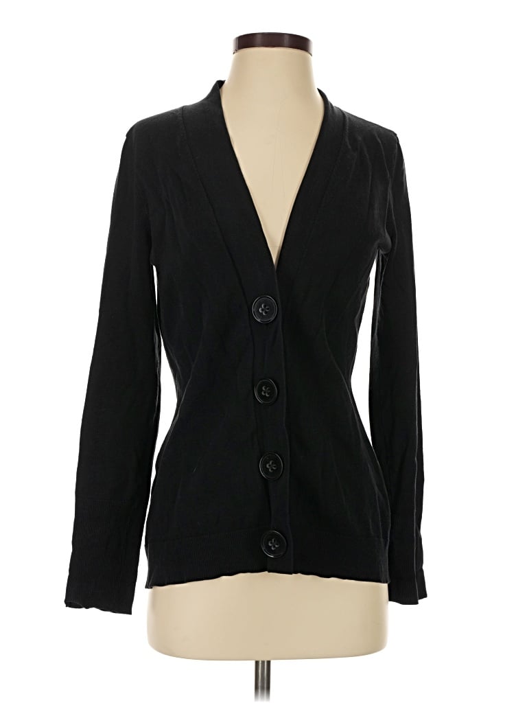 Pre-owned Ak Anne Klein Cardigan Sweater In Black