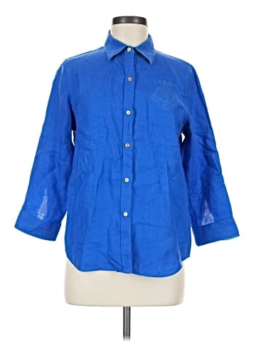 Lauren by Ralph Lauren 3/4 Sleeve Button-Down Shirt (view 1)