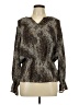 Counterparts 100% Polyester Brown Long Sleeve Blouse Size L - photo 1