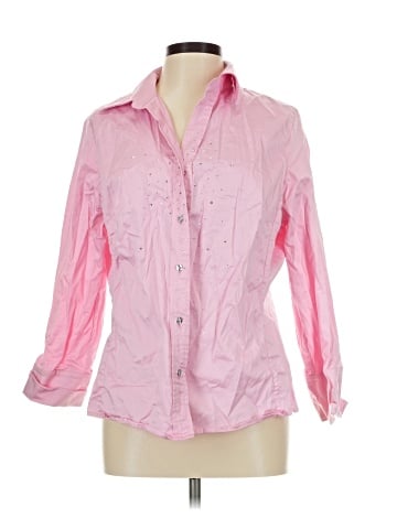 CHRISTINE ALEXANDER 3/4 Sleeve Button-Down Shirt (view 1)