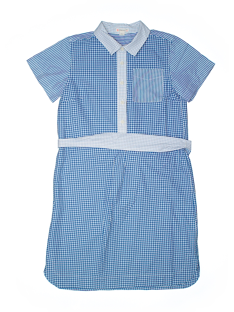 Crewcuts 100% Cotton Checkered-gingham Blue Dress Size 12 - photo 1