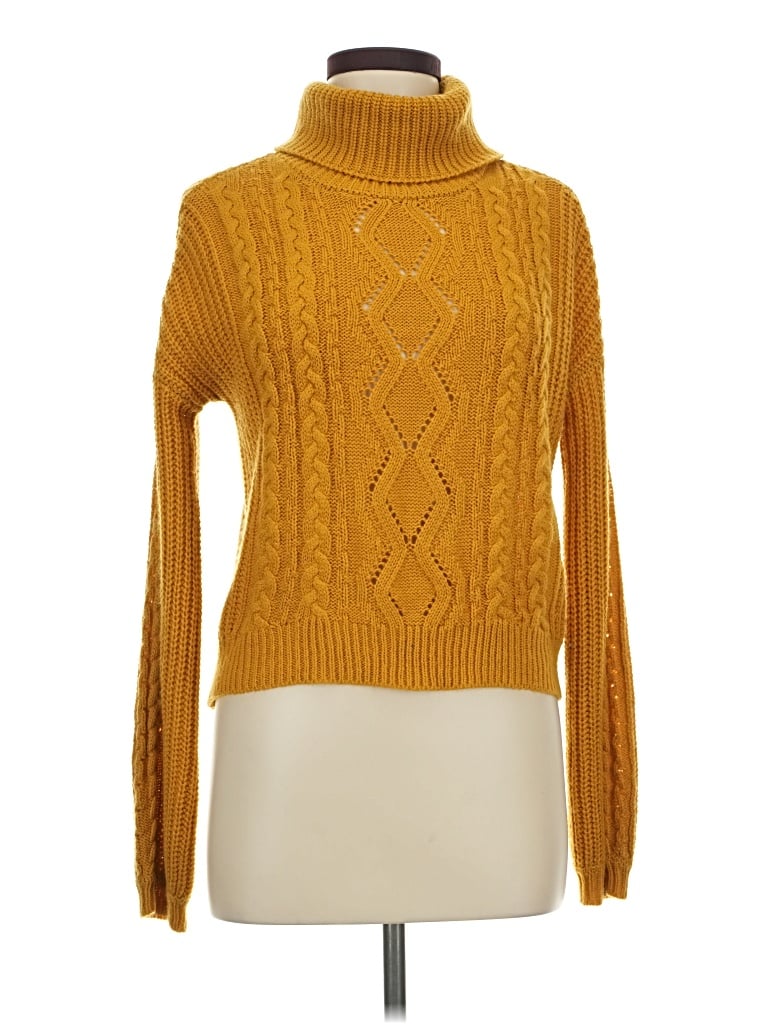 Pre-owned Almost Famous Turtleneck Sweater In Yellow