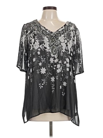 Christopher & Banks Short Sleeve Blouse (view 1)