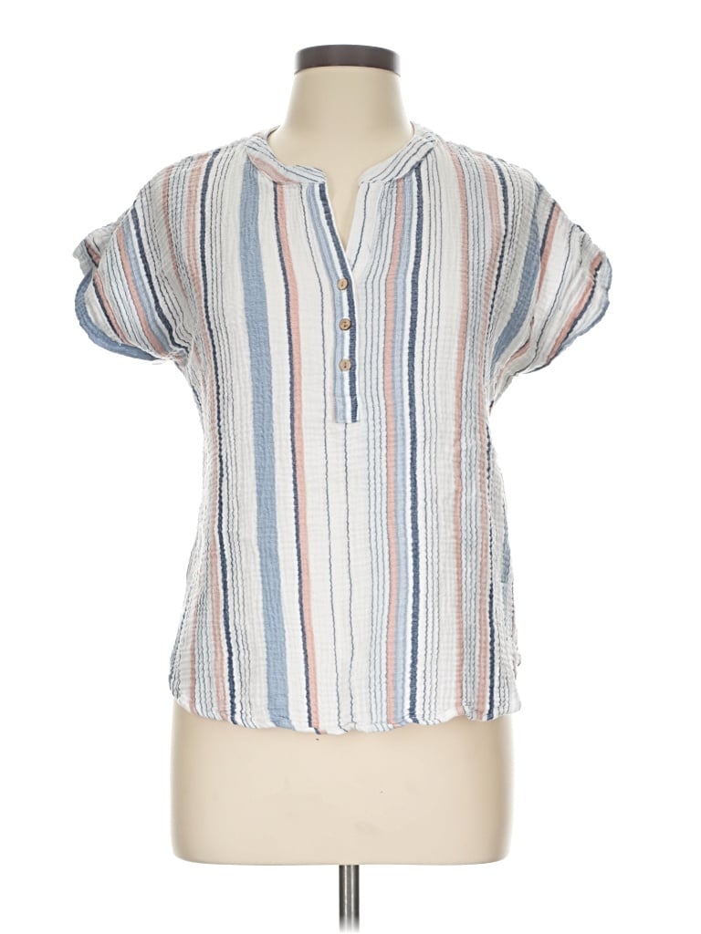 Pre-owned Be Cool Short Sleeve Blouse In White