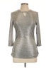 By & By Metallic Silver 3/4 Sleeve Top Size L - photo 1