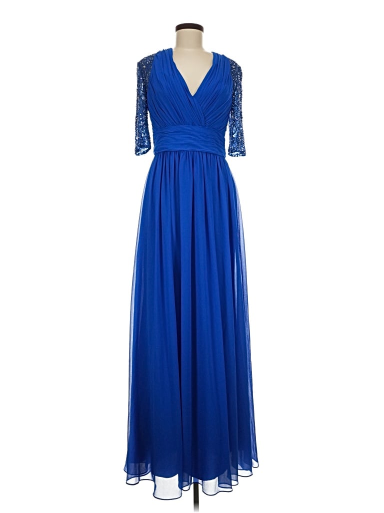 Pre-owned St. John Couture Cocktail Dress In Blue
