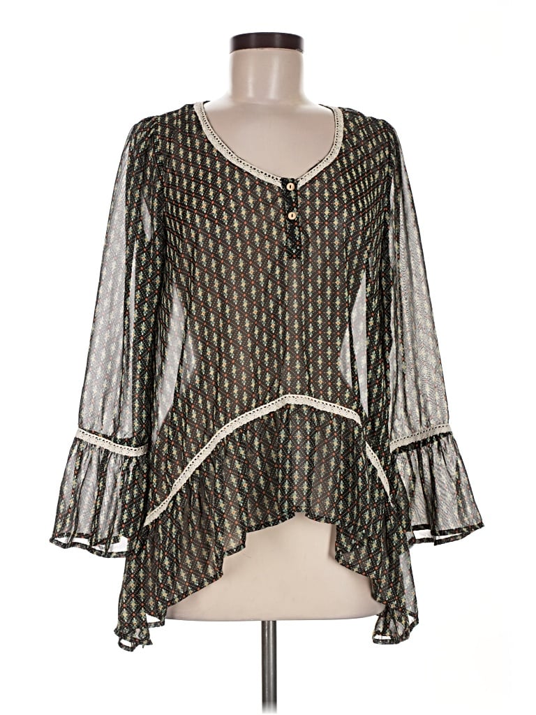 Pre-owned Illa Illa 3/4 Sleeve Blouse In Black