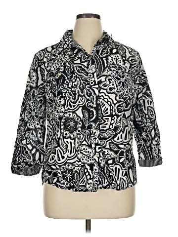 Karen Scott 3/4 Sleeve Button-Down Shirt (view 1)