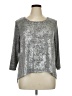 Ruby Rd. Metallic Silver 3/4 Sleeve Top Size XL (petite) - photo 1