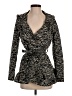 Sandro 100% Polyester Animal Print Black Blazer Size Sm (1) - photo 1