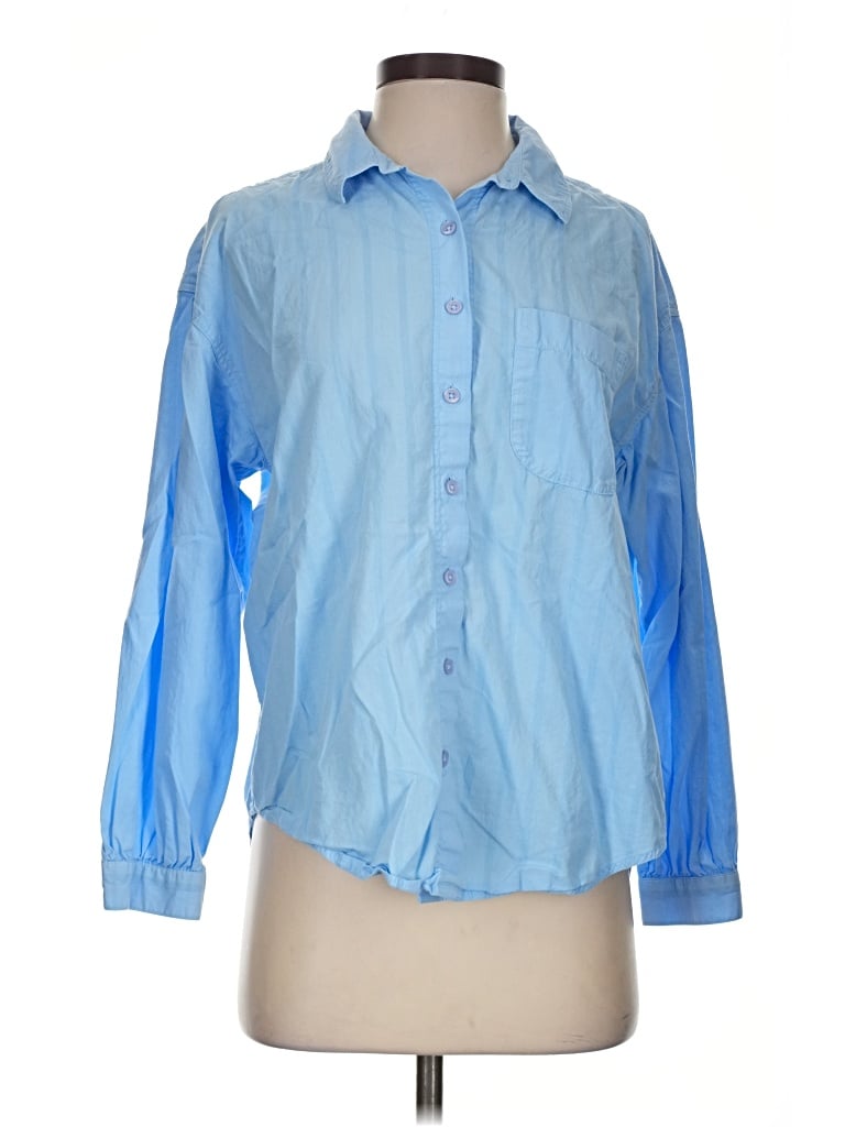 Pre-owned Jag Long Sleeve Blouse In Blue