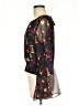 Bebe 100% Polyester Floral Purple Black 3/4 Sleeve Blouse Size 6 - photo 5