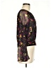 Bebe 100% Polyester Floral Purple Black 3/4 Sleeve Blouse Size 6 - photo 4