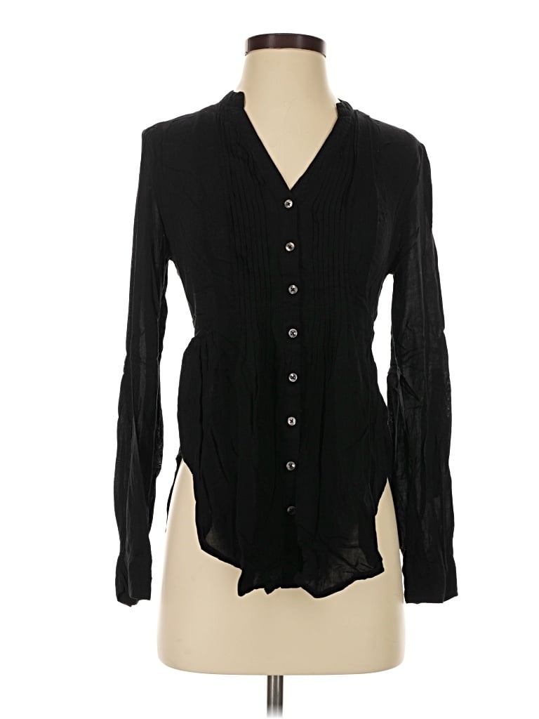 Pre-owned Maeve Long Sleeve Blouse In Black