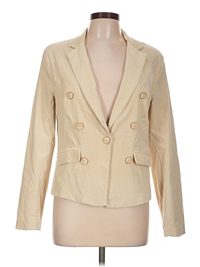 Pre-owned Ecru Blazer Jacket In Gold