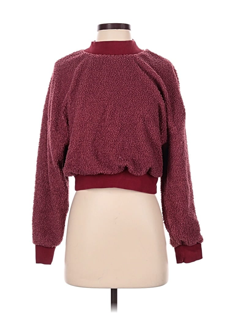 Pre-owned Fabletics Pullover Sweater In Burgundy