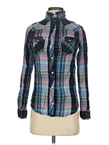 Topshop Long Sleeve Button-Down Shirt (view 1)