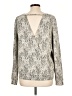 Hinge Animal Print Silver Pullover Sweater Size L - photo 2