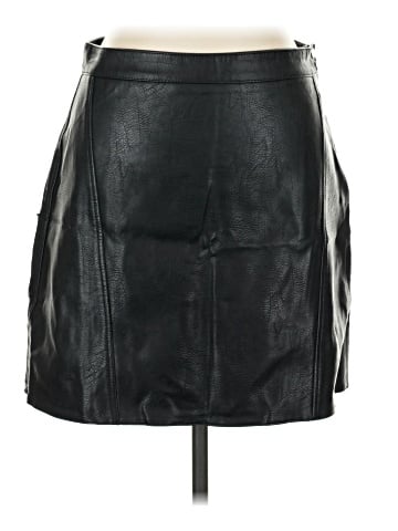 Zara Basic Faux Leather Skirt (view 1)