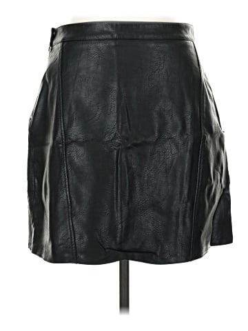 Zara Basic Faux Leather Skirt (view 2)