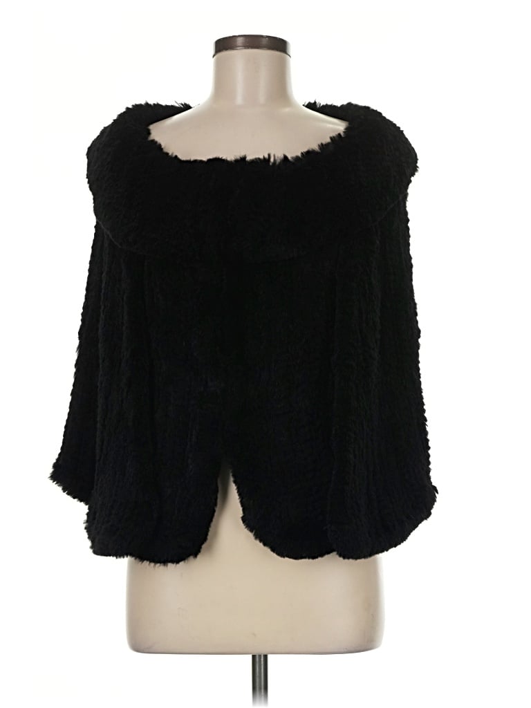 Pre-owned Max Studio Faux Fur Jacket In Black