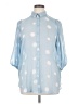 Papaya 100% Polyester Polka Dots Blue 3/4 Sleeve Blouse Size 14 - photo 1