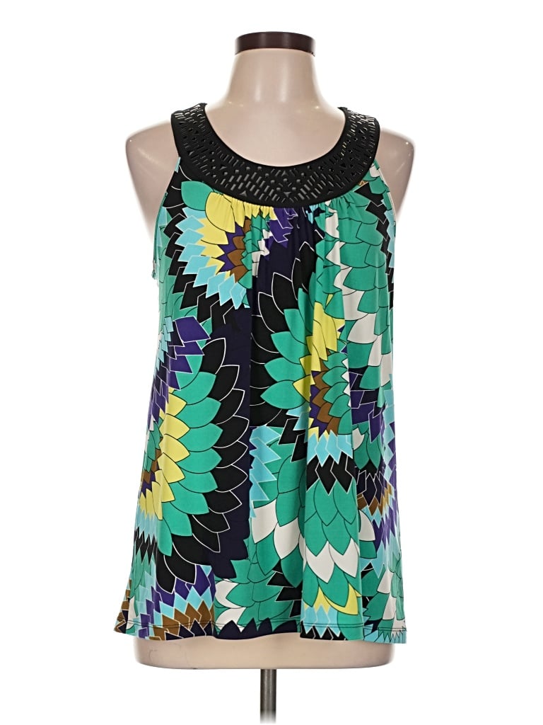 Pre-owned Attention Sleeveless Blouse In Green