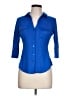 Candie's Blue 3/4 Sleeve Button-Down Shirt Size L - photo 1