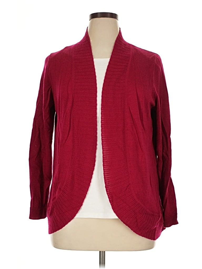 Pre-owned Coldwater Creek Cardigan Sweater In Burgundy