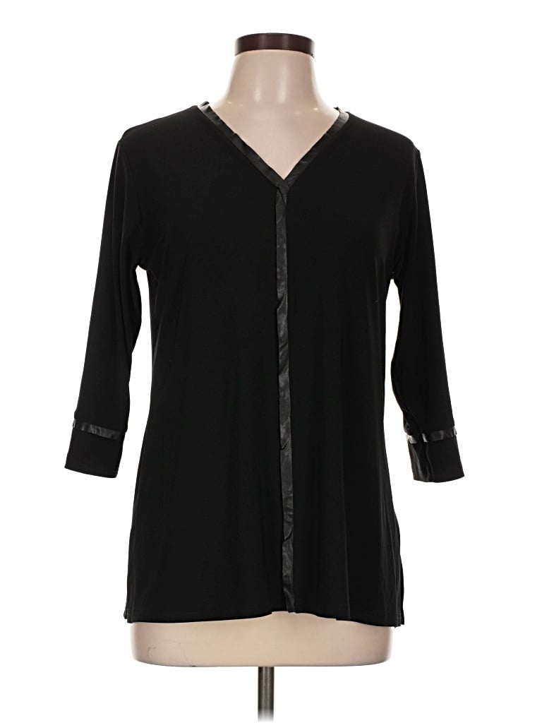 Pre-owned Sympli 3/4 Sleeve Top Black V-neck Tops