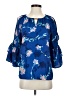 Zuleyka Rivera 100% Polyester Blue 3/4 Sleeve Blouse Size S - photo 1