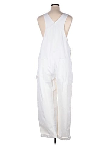 Madewell Denim Oversized Carpenter Overalls in Tile White (view 2)