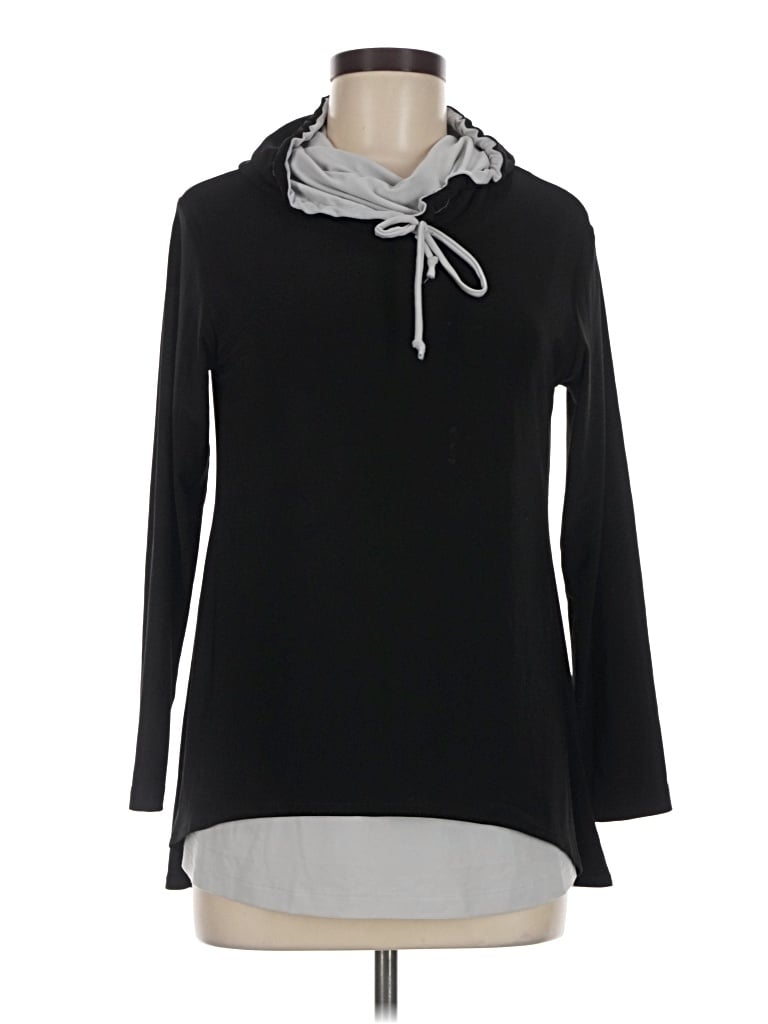Pre-owned Sympli Long Sleeve Top Black Cowl Neck Tops