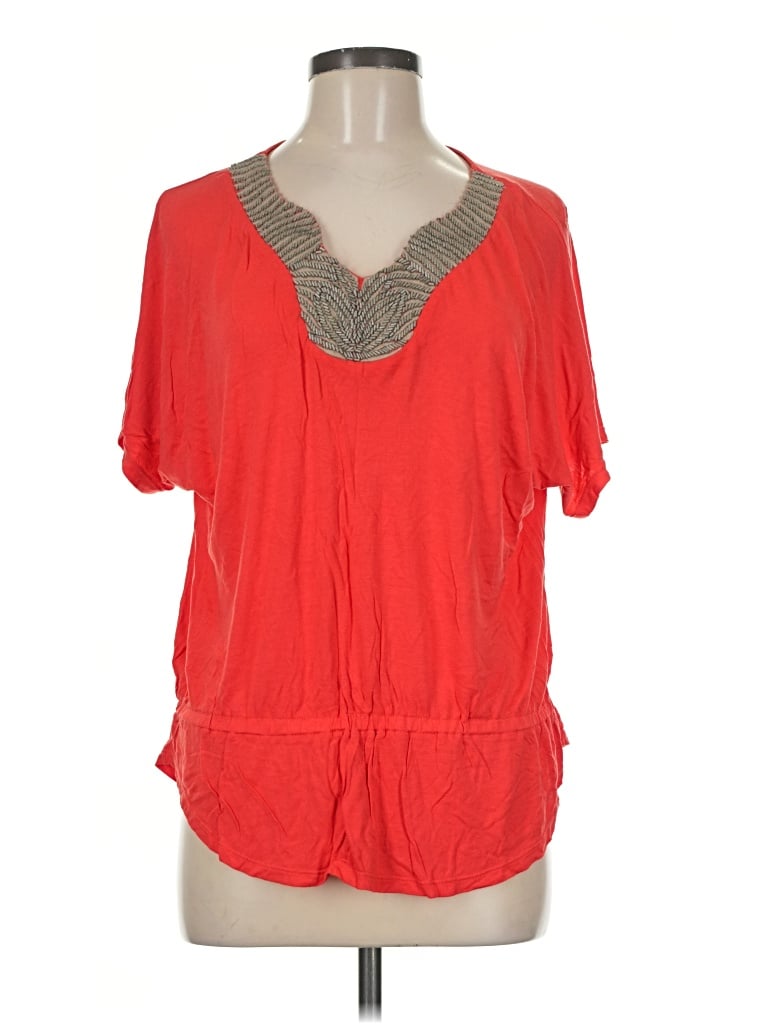 Pre-owned Chico's Short Sleeve Blouse In Red
