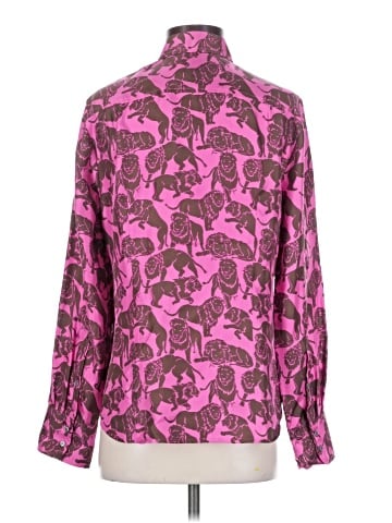 J.Crew Collection Long Sleeve Silk Top (view 2)