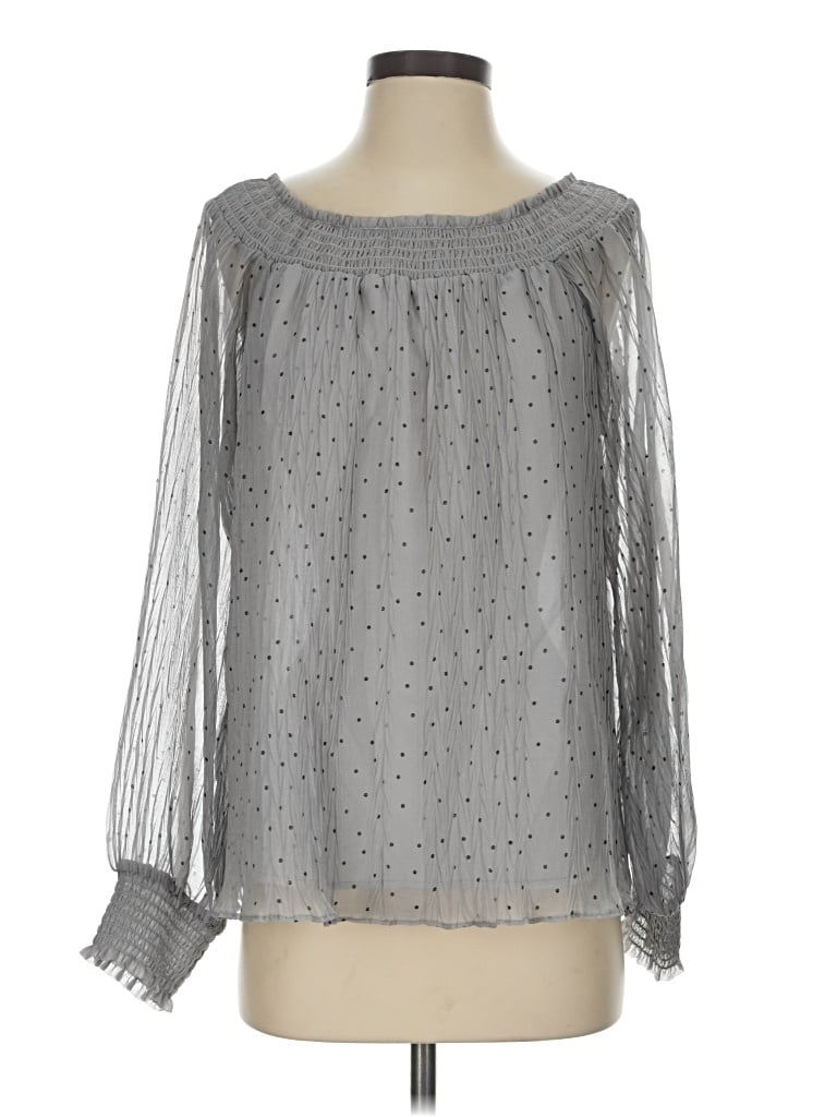 Pre-owned Mystree Long Sleeve Blouse In Gray