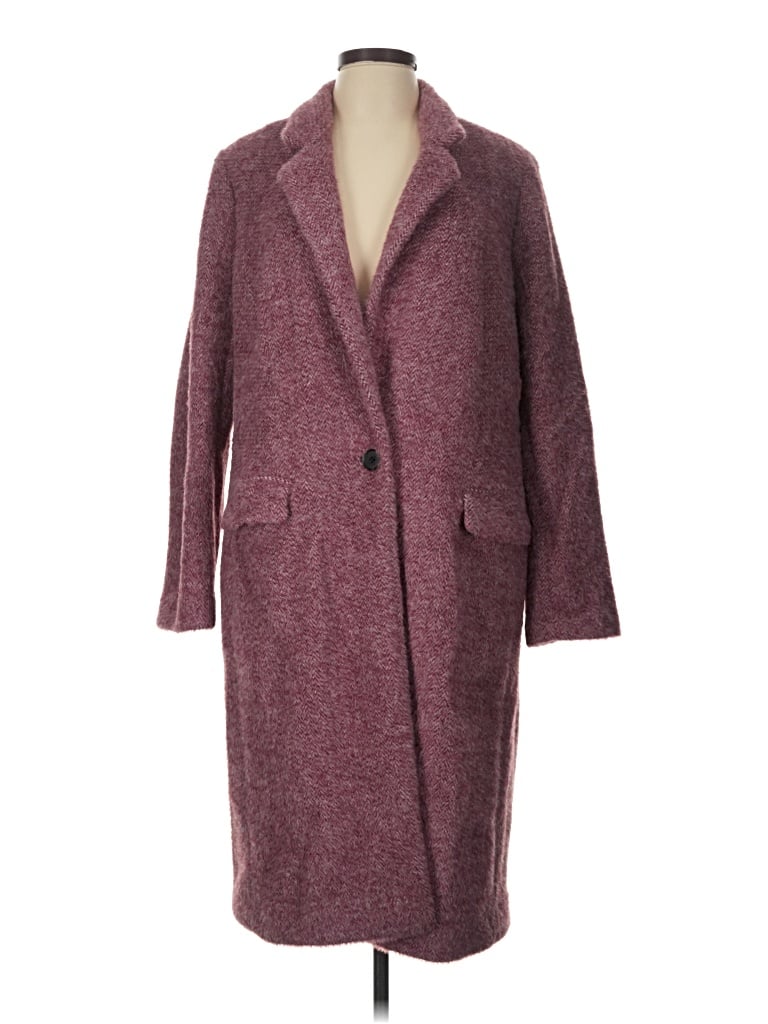 Pre-owned Ann Taylor Loft Coat In Burgundy