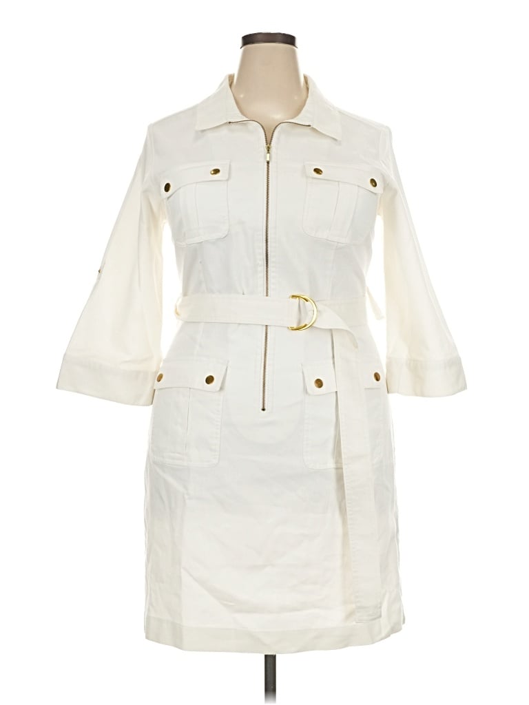 Pre-owned Sharagano Casual Dress In Ivory