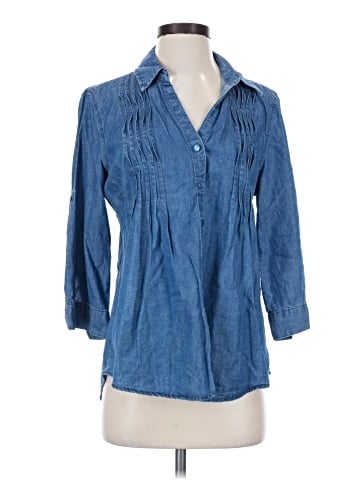 Gloria Vanderbilt 3/4 Sleeve Button-Down Shirt (view 1)