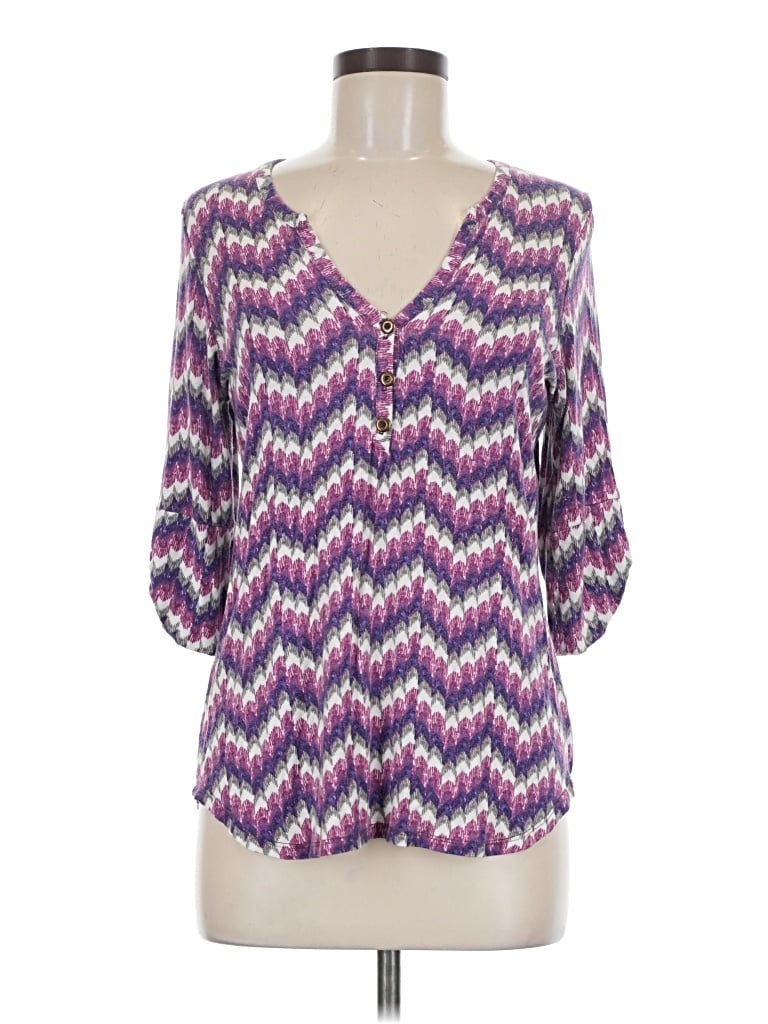 Pre-owned Pixley 3/4 Sleeve Blouse In Purple