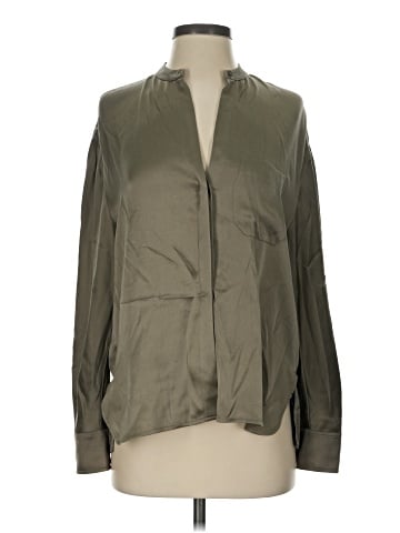 Vince. Long Sleeve Silk Top (view 1)