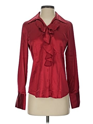 PaperWhite Long Sleeve Silk Top (view 1)