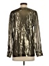 J.Crew Metallic Silver Long Sleeve Silk Top Size 4 - photo 2