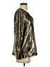 J.Crew Metallic Silver Long Sleeve Silk Top Size 4 - photo 4