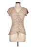 Max Studio Tan Short Sleeve Top Size L - photo 1